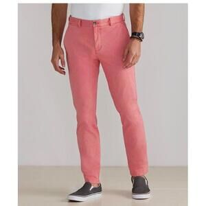 Vineyard Vines 38x32 (38x31) Garment Dyed Jetty Red Breaker Chino Pants EUC.